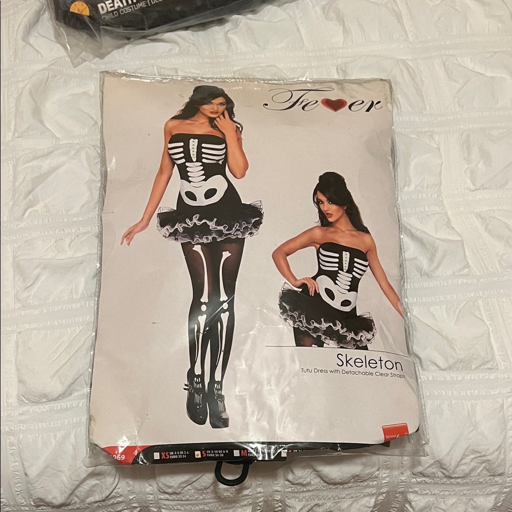 Fever Black and White Skeleton Costume